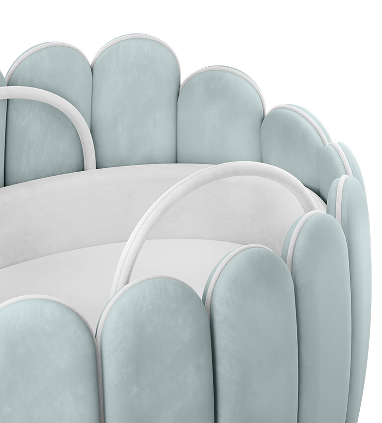 Lit rocking chair en forme de fleur de lotus bleu — détail 4