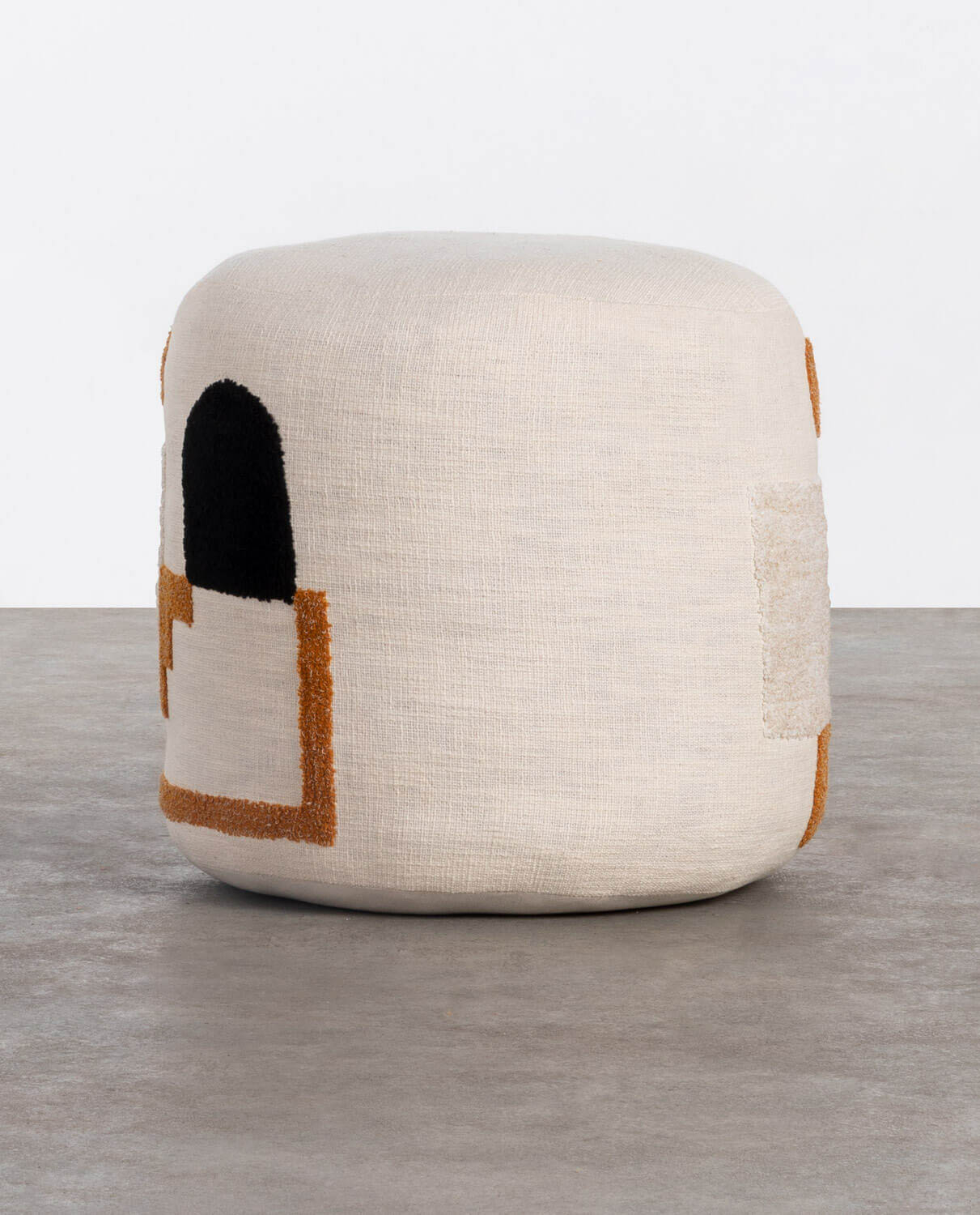 Pouf rond en tissu à motif — détail 3