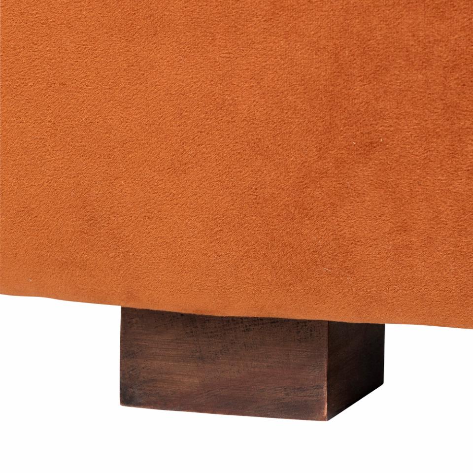 Canapé en velours doux orange — détail 5