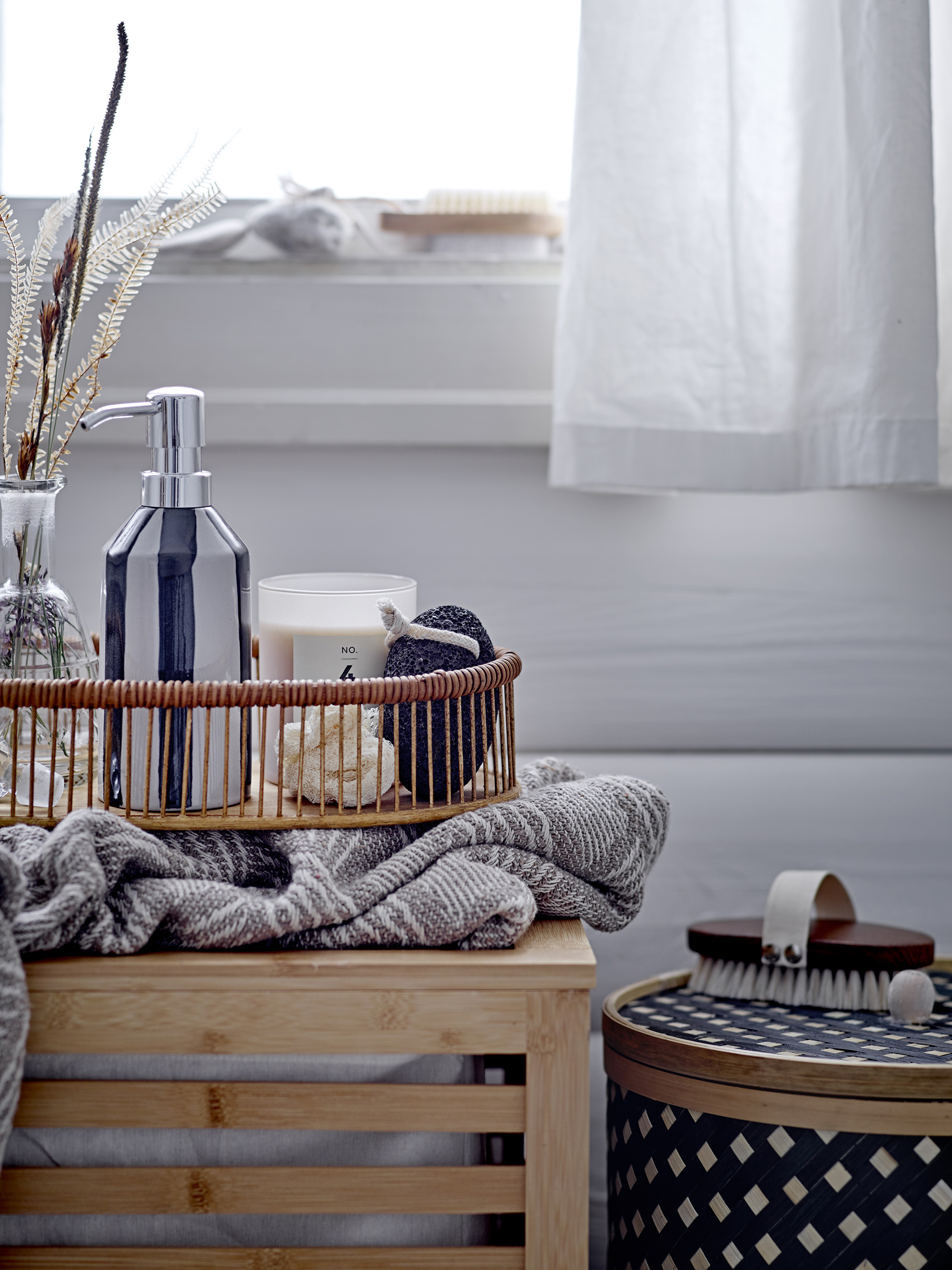 Panier à linge Aden en bambou — Coloris naturel