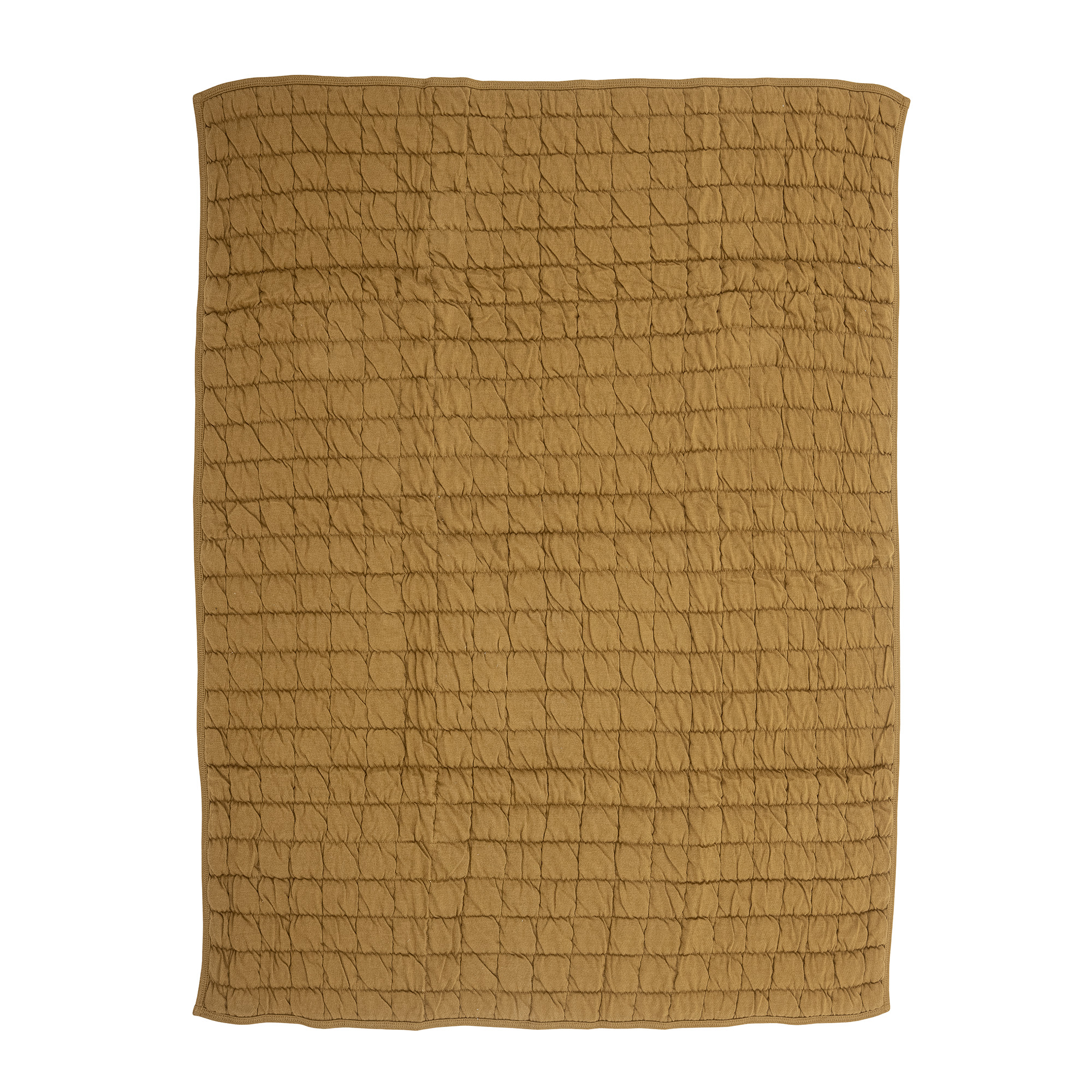 Couverture matelassée en coton marron — détail 5