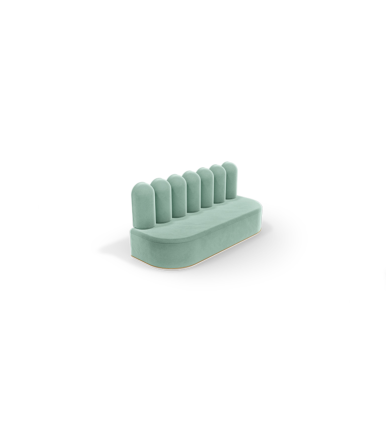 Canapé de forme organique vert