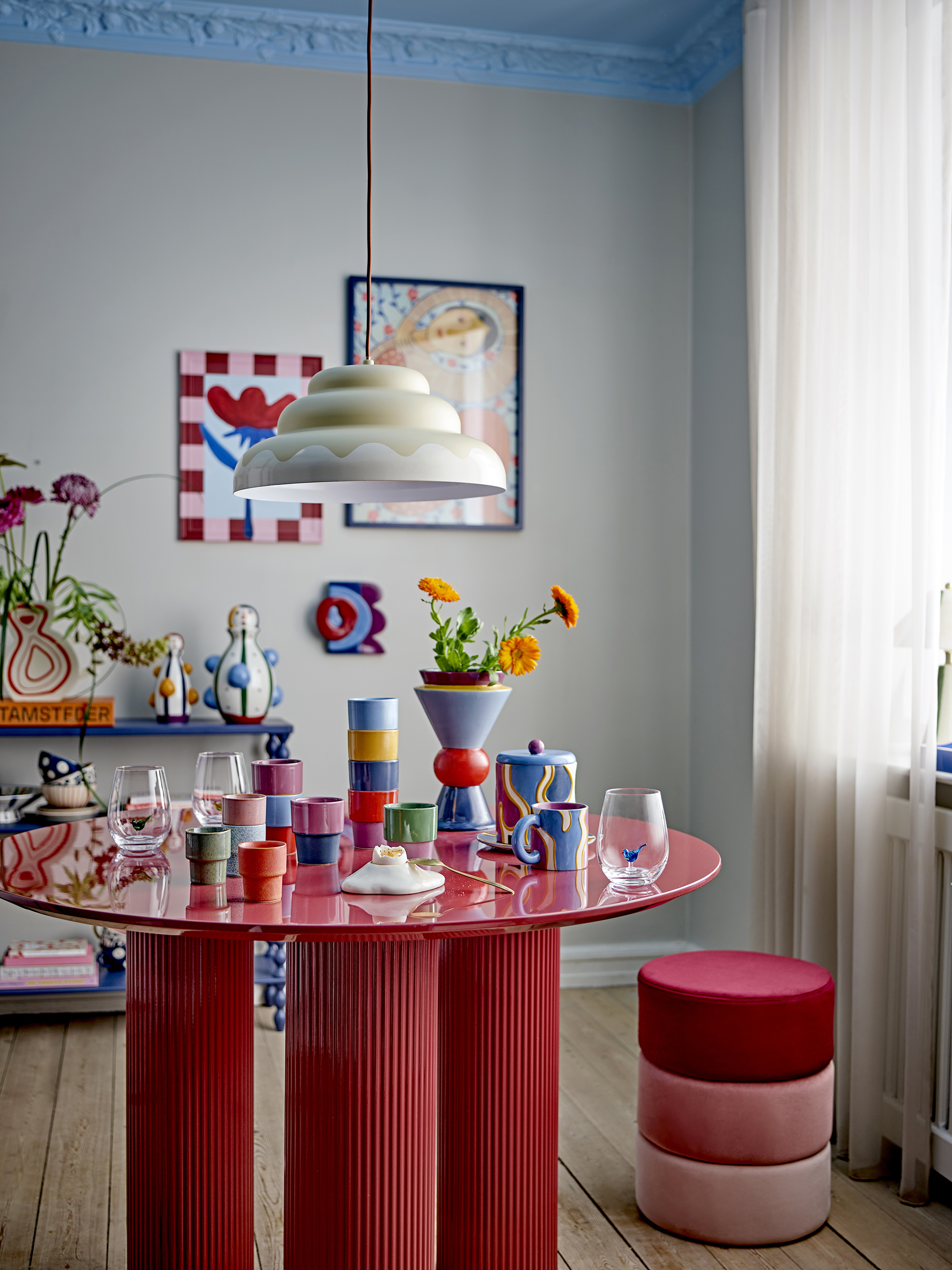 Bougeoir Conneli en céramique - Coloris multicolore