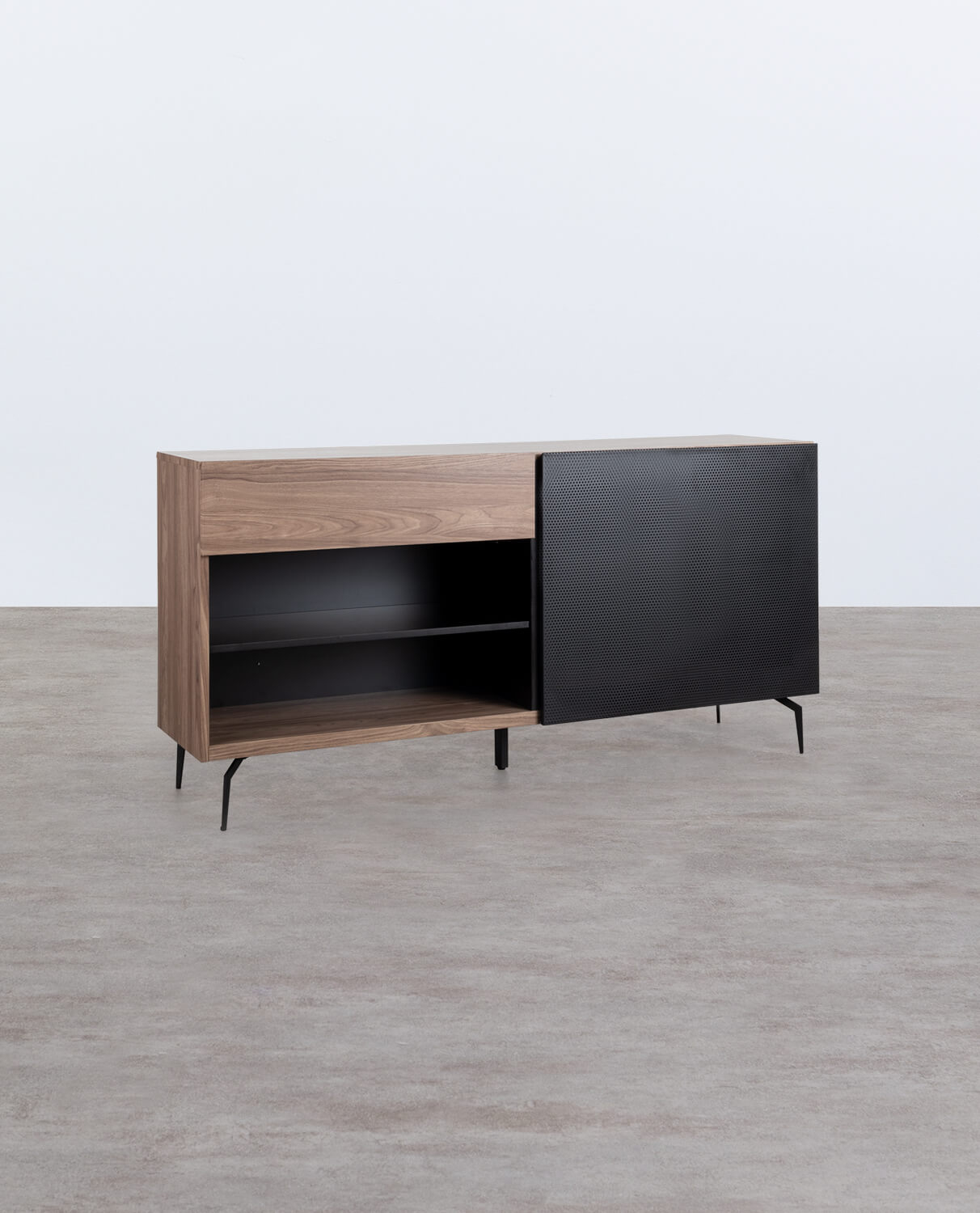 Buffet bas avec tiroirs en MDF et métal