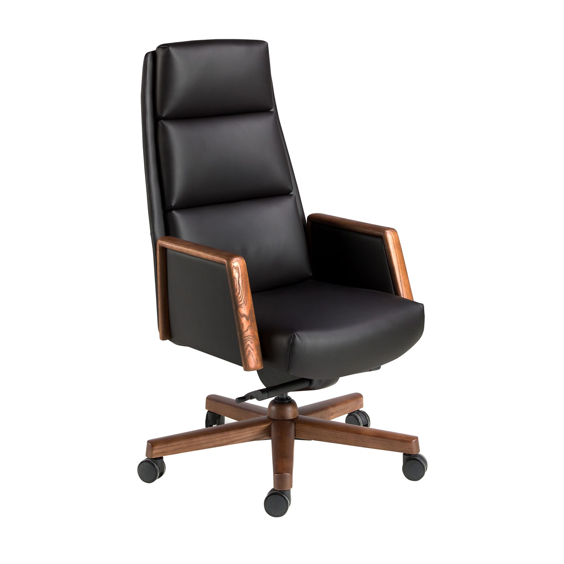 Fauteuil de bureau pivotant en similicuir noir