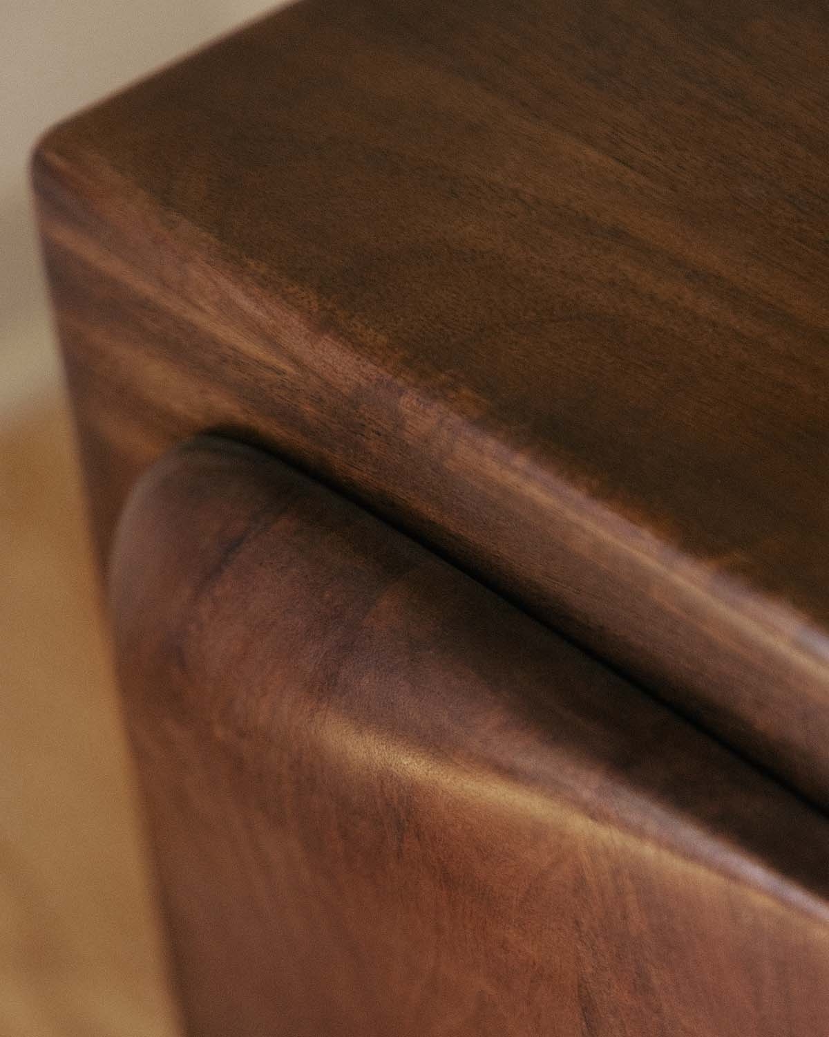 Table de chevet rectangulaire 45x41 cm avec rangement en bois de manguier Orlean — détail 3
