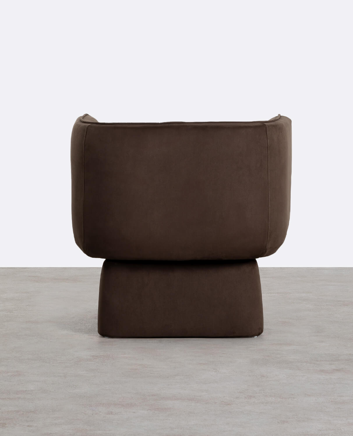 Fauteuil pivotant en tissu doux marron — détail 6