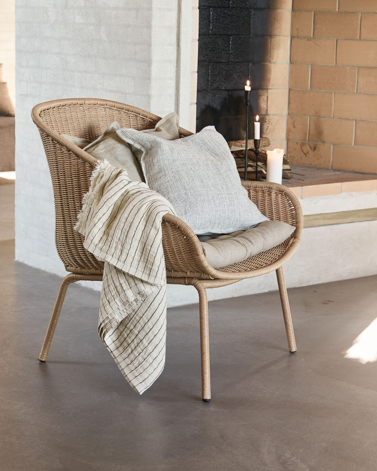 Fauteuil en osier naturel