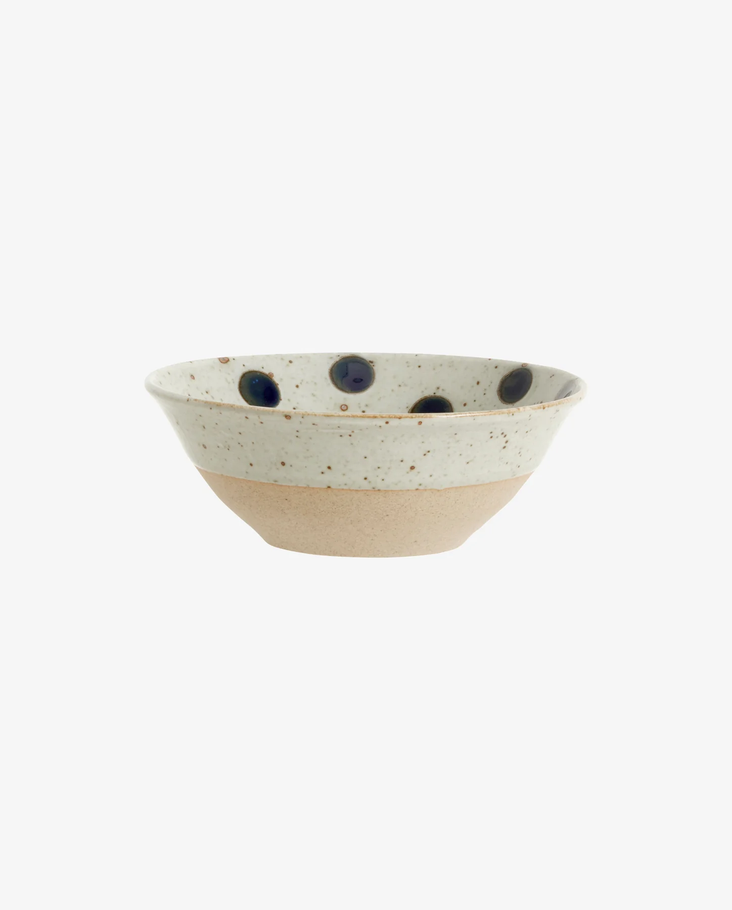 Set de 4 bols graineux en céramique beige et saumon à pois