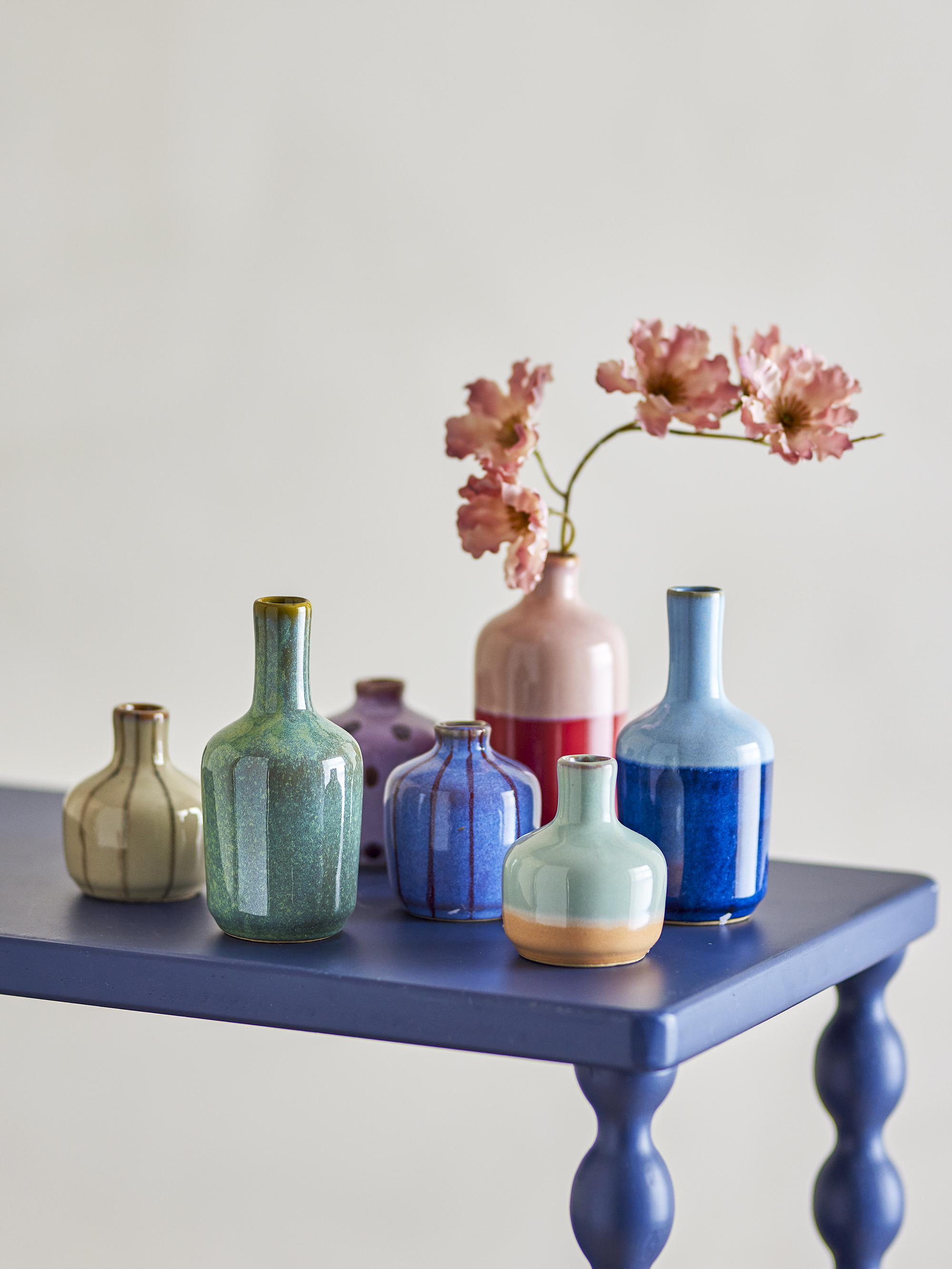 Lot de 7 vases Maien en grès - Coloris multicolore