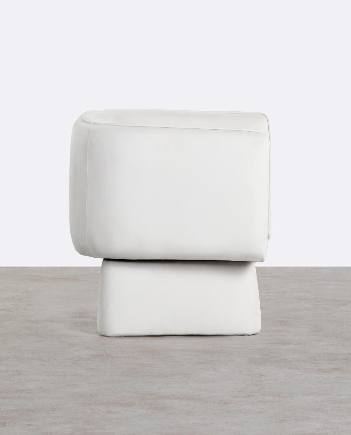 Fauteuil pivotant en tissu doux blanc — détail 3