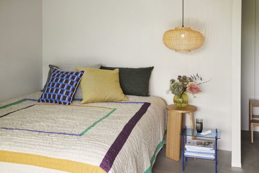 Couvre-lit Carré 260×260 Sable/ Multicoloré