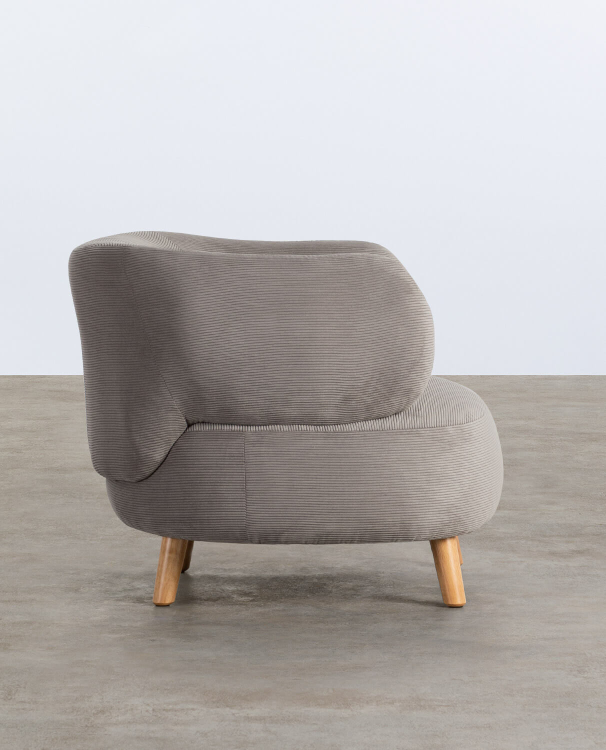 Fauteuil en velour côtelé et bois — détail 3