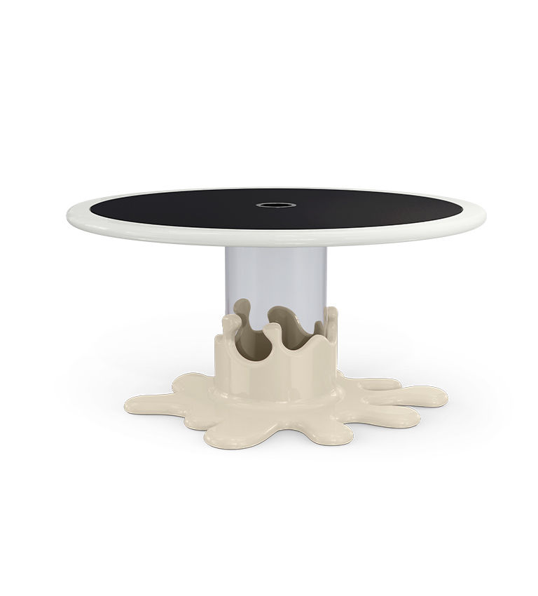 Table avec plateau à colorier pied crème