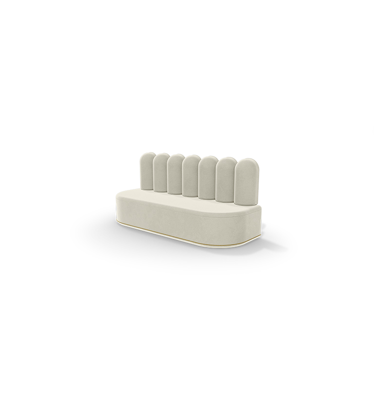 Canapé de forme organique crème — détail 3