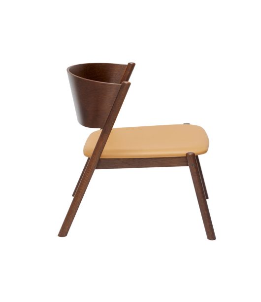 Fauteuil lounge en bois naturel et marron foncé — détail 5