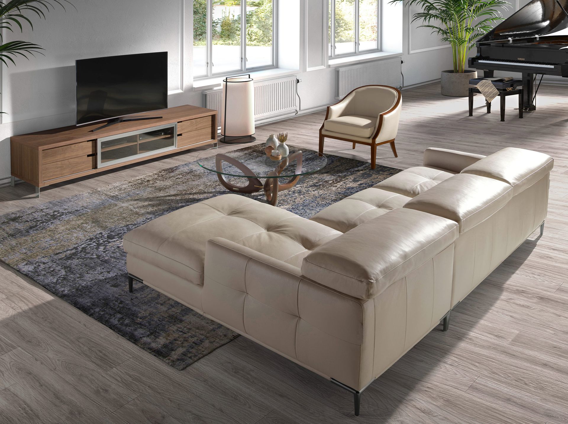 Fauteuil en cuir sable — détail 4