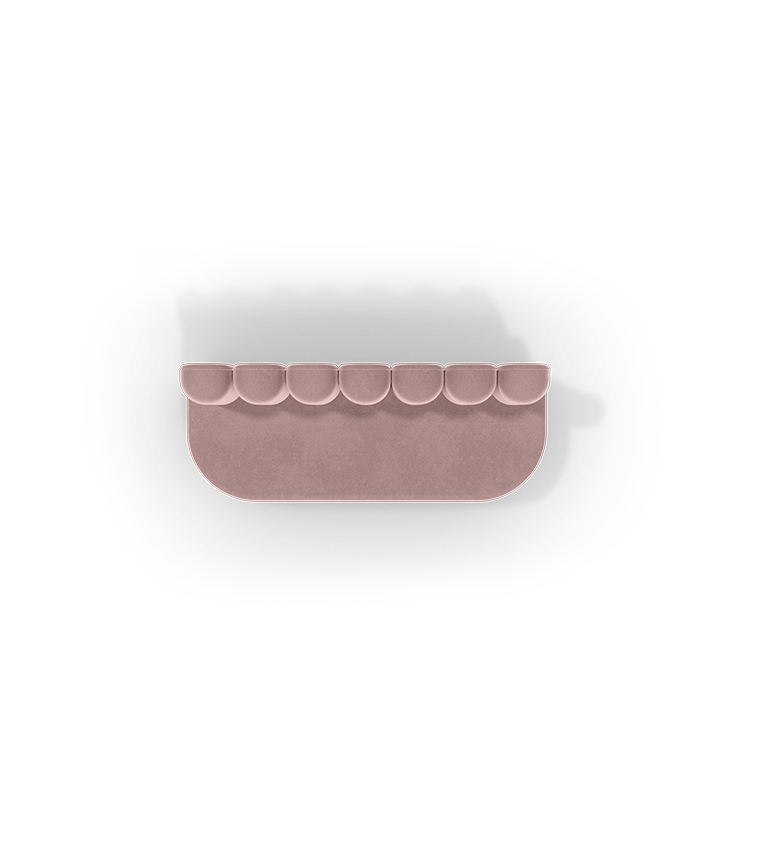Canapé de forme organique rose — détail 4