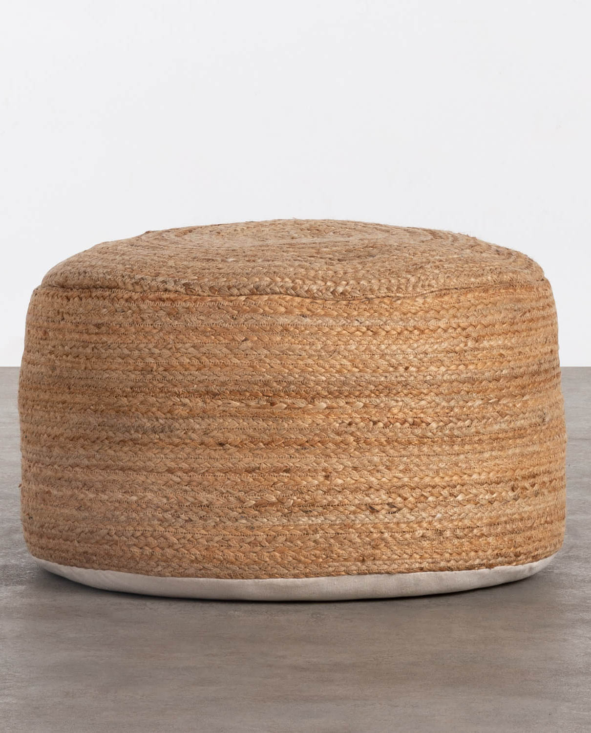 Pouf artisanal rond en jute