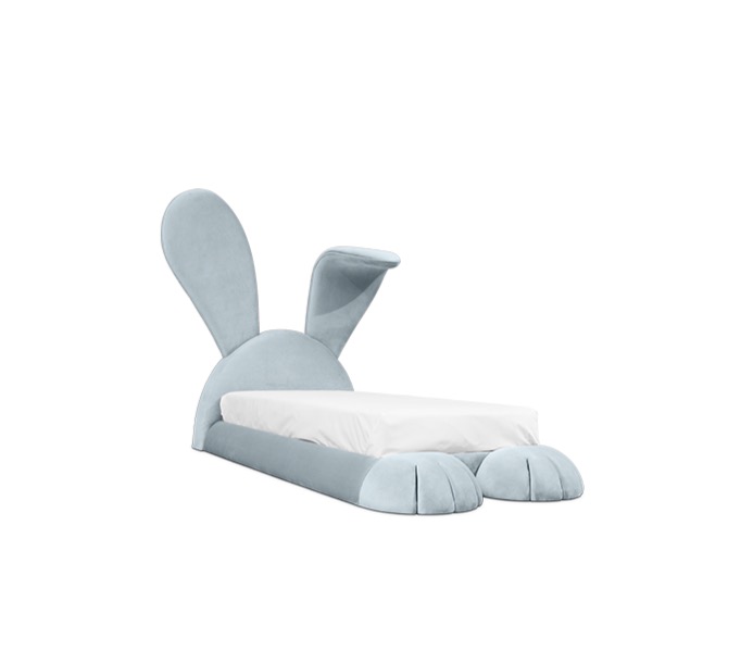 Lit en forme de lapin bleu