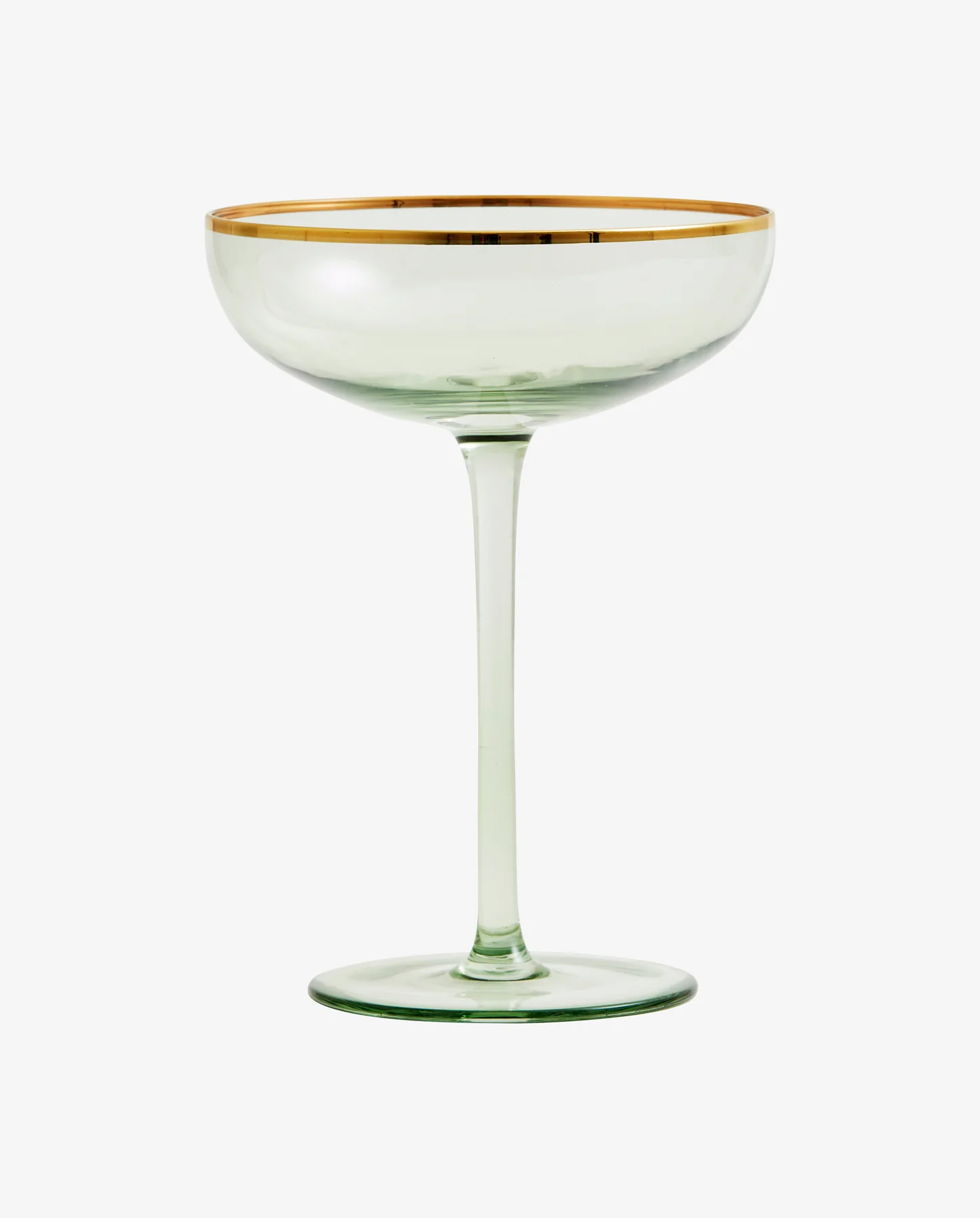 Lot de 6 verres à cocktail vert à bord doré