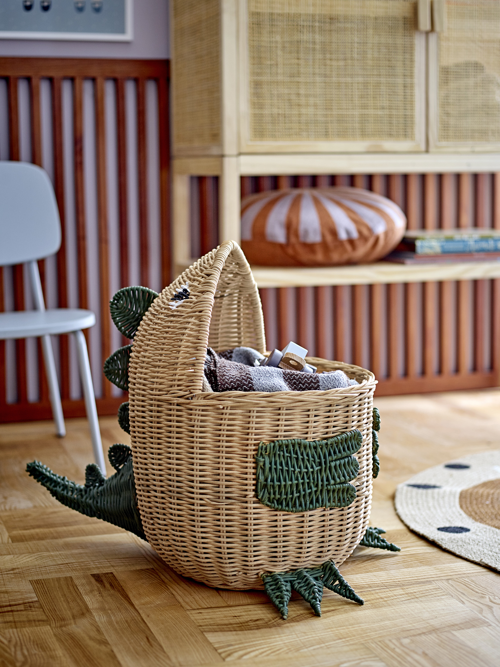 Panier de rangement en forme de dinosaure