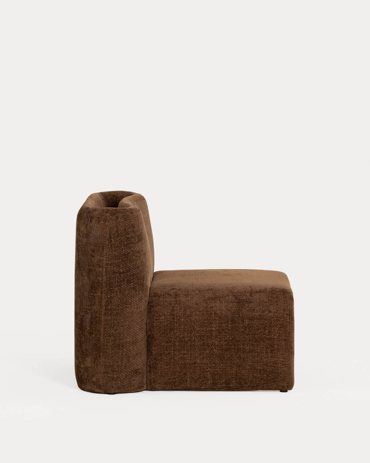 Fauteuil Misha en bois et tissu - Marron Chocolat — détail 4