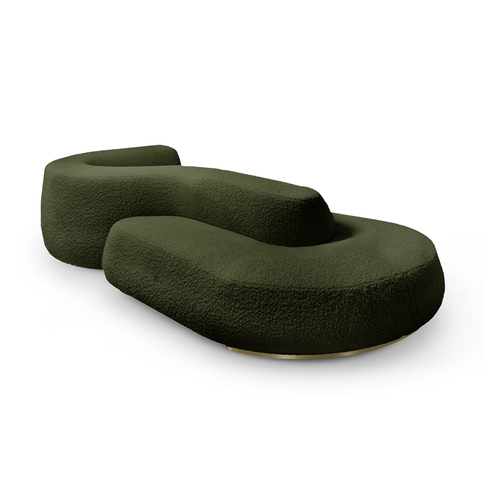 Canapé avec double côtés d'assise vert sapin