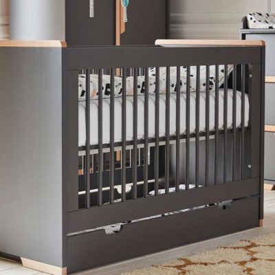 Lit bébé évolutif 120 x 60 gris anthracite sans tiroirs — détail 4