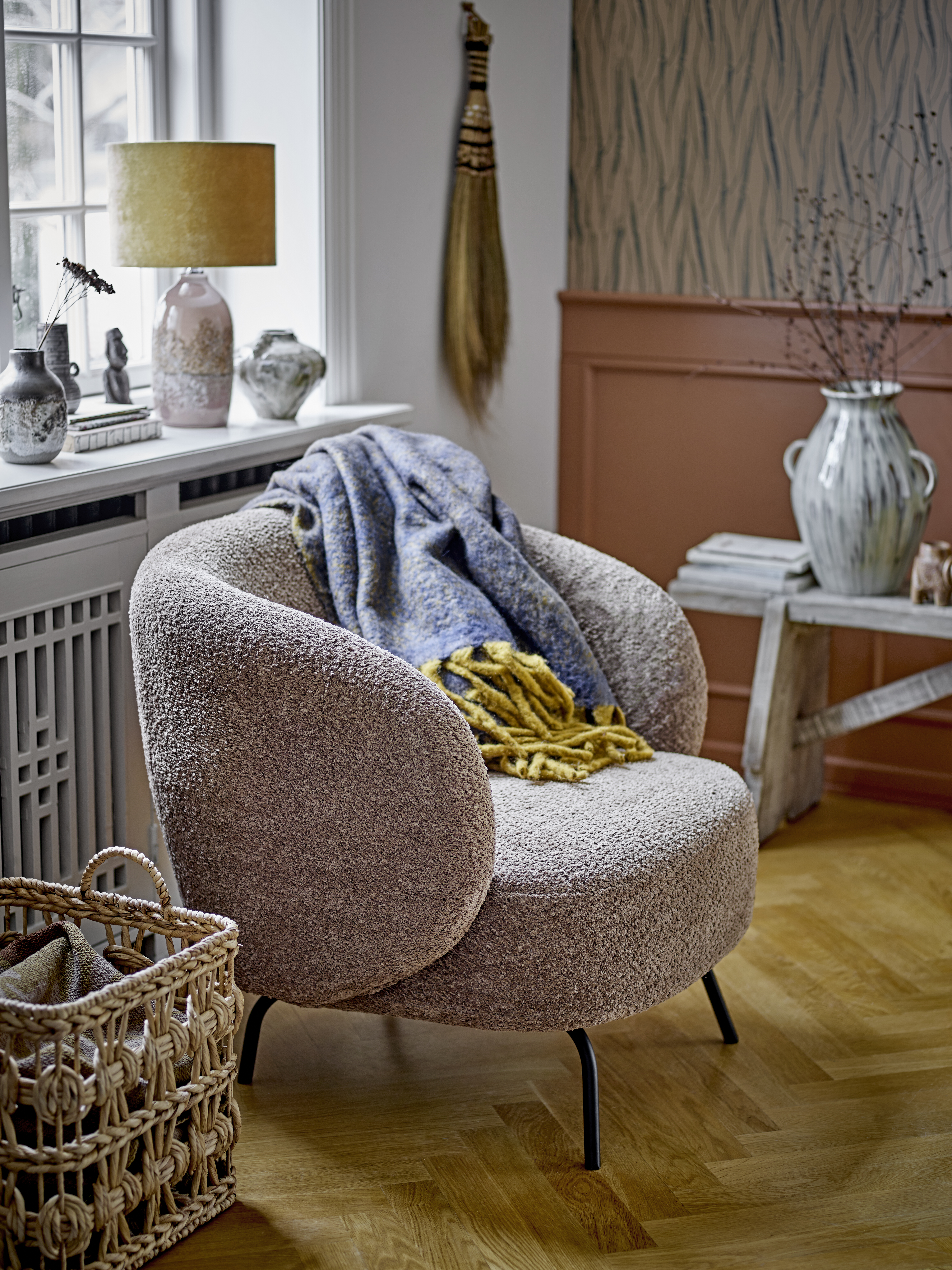Fauteuil en polyester marron