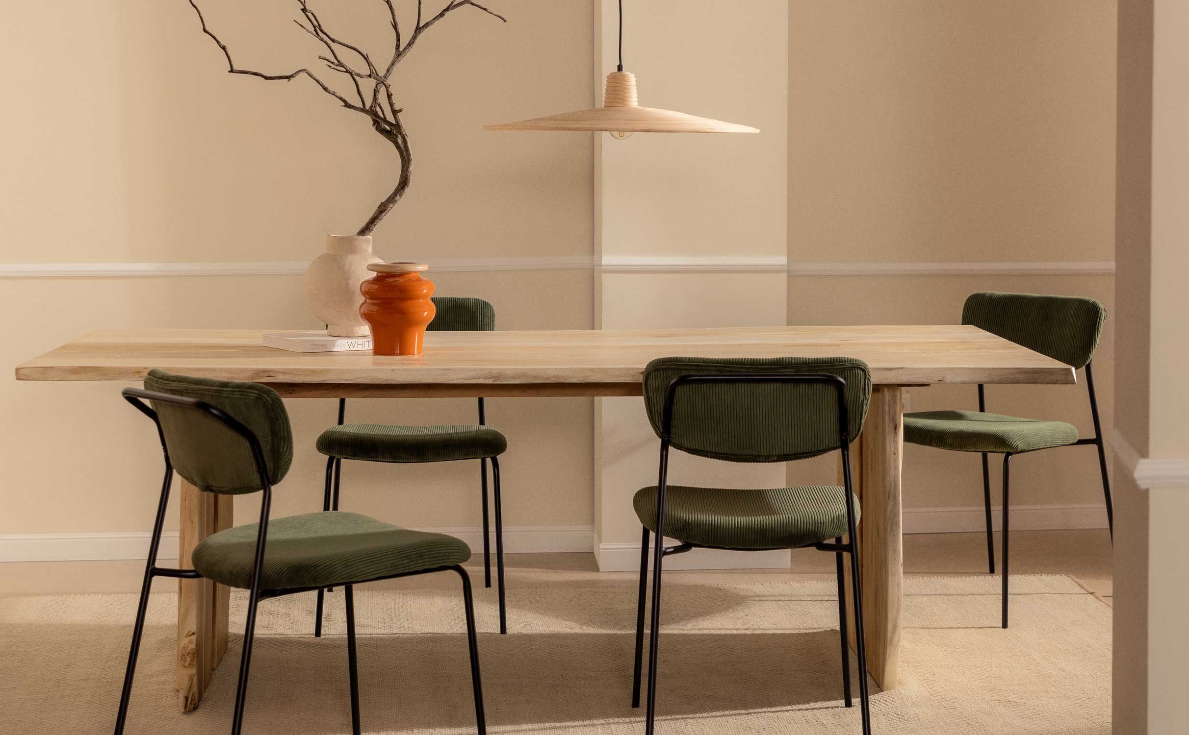 Table de salle à manger rectangulaire en bois d'acacia