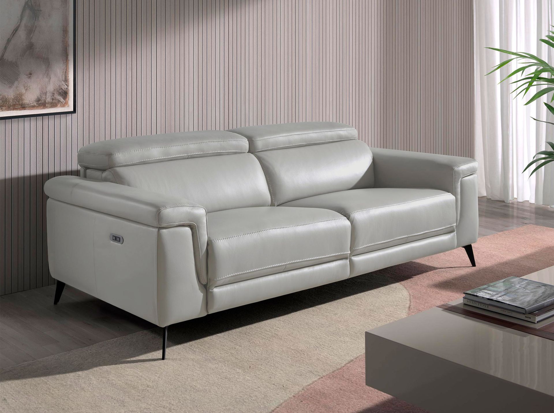 Canapé relax 3 places en cuir - Coloris au choix — détail 3
