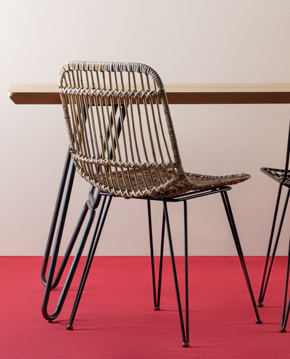 Chaise de salle à manger en rotin naturel