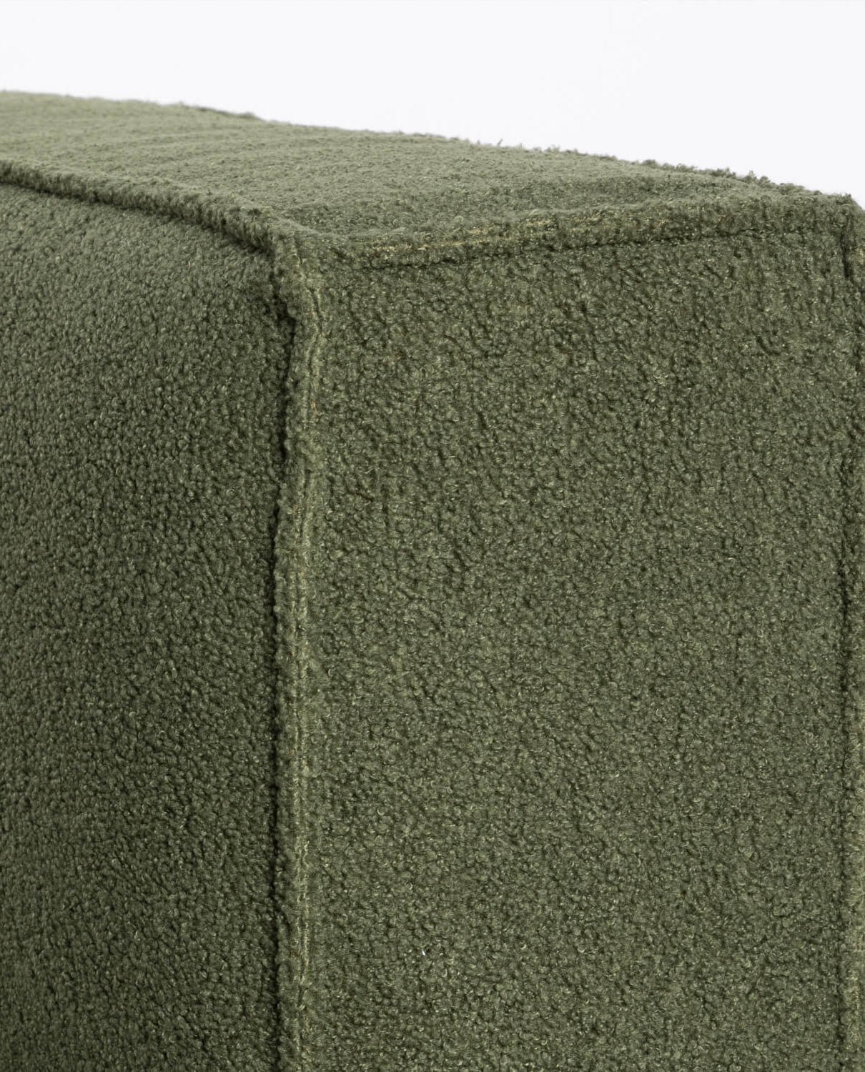 Canapé modulable 3 pièces en tissu bouclé vert kaki — détail 5