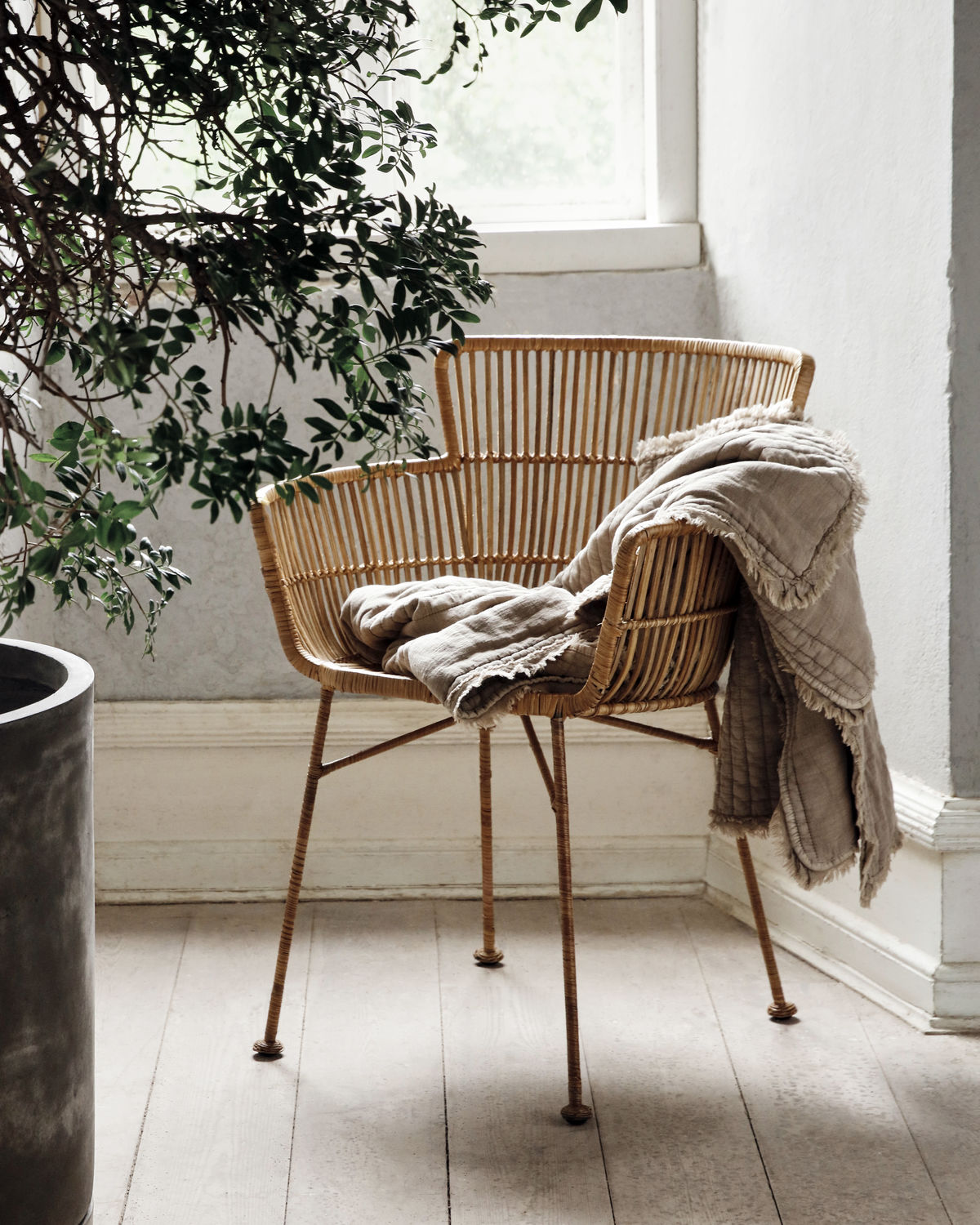 Plaid matelassé marron clair