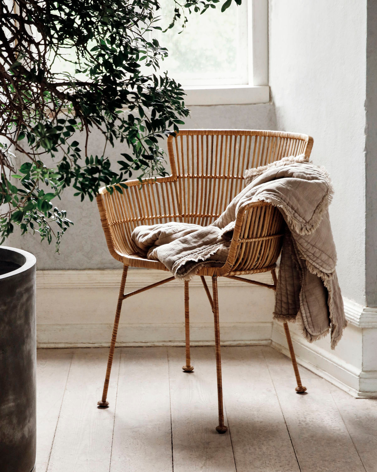 Plaid matelassé marron clair