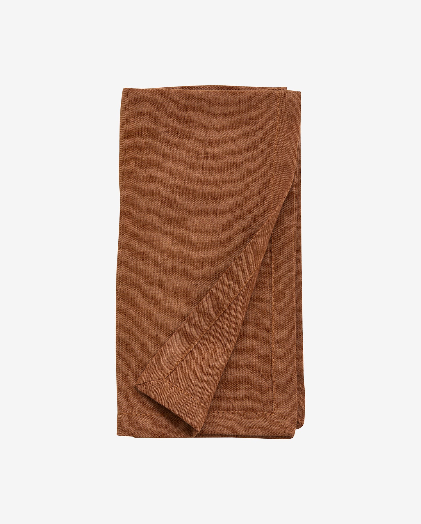 Lot de 4 serviettes de table avec ourlet marron — détail 3