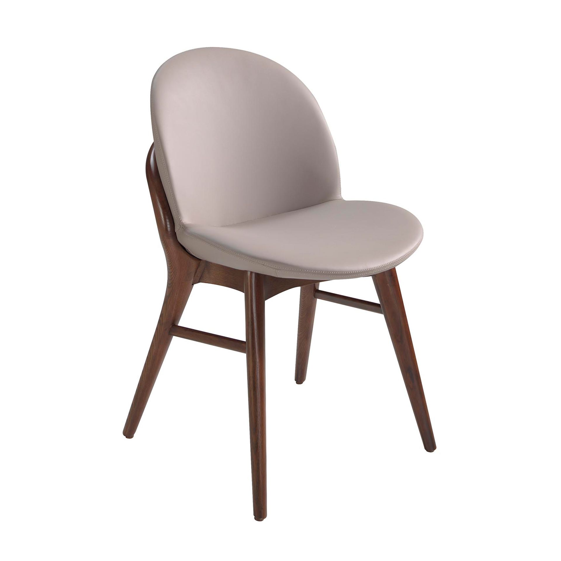 Chaise en similicuir vison foncé