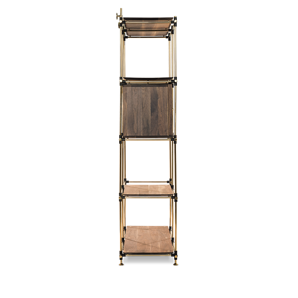 Bibliothèque minimaliste avec porte en marbre — détail 4
