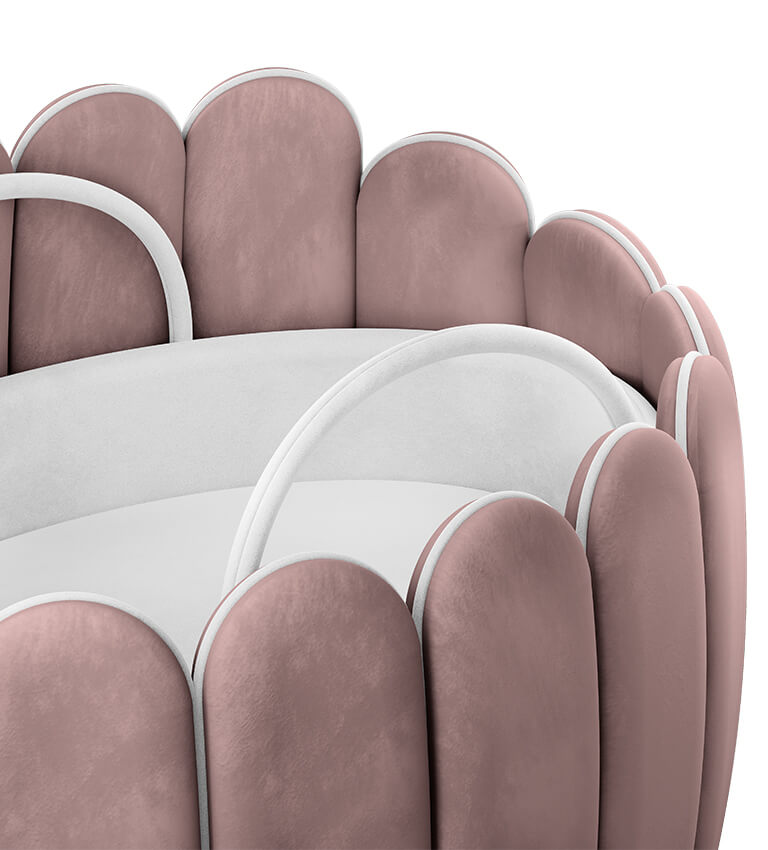 Lit rocking chair en forme de fleur de lotus rose — détail 3