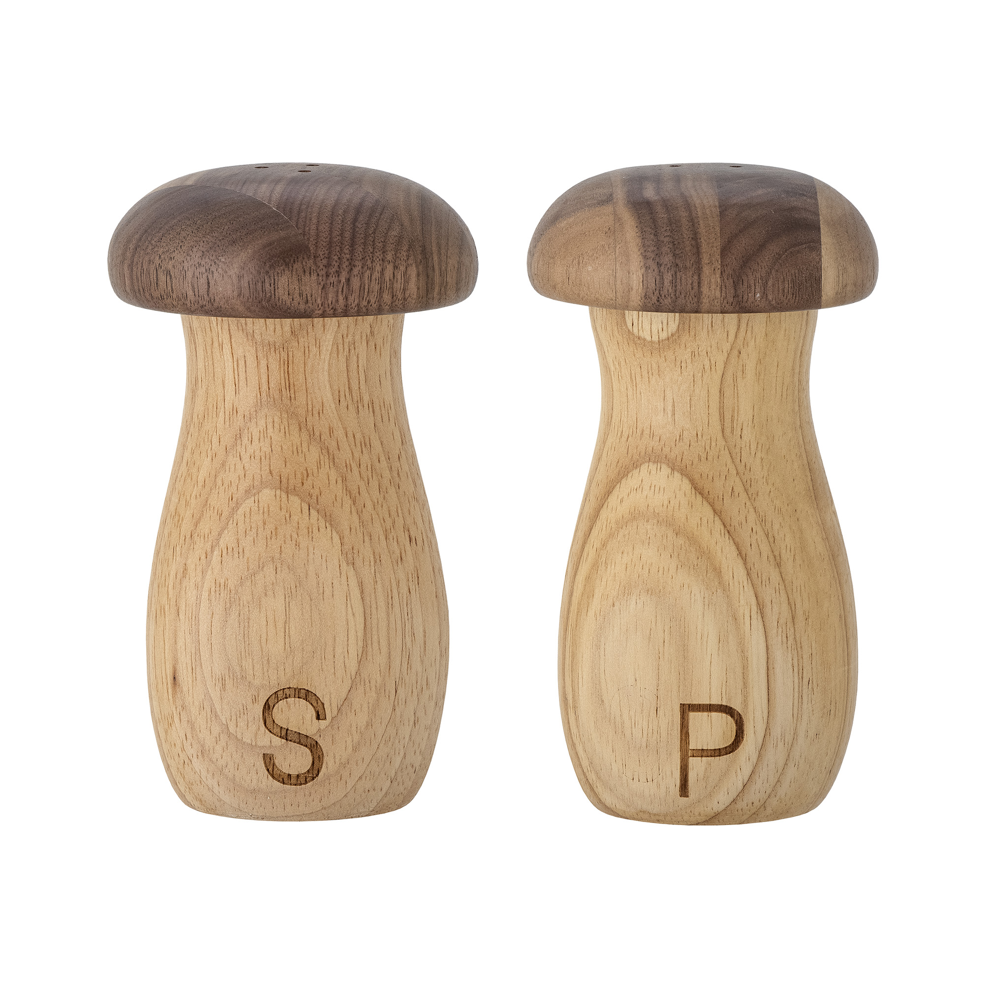 Ensemble de sel et poivre marron en bois d'hévéa