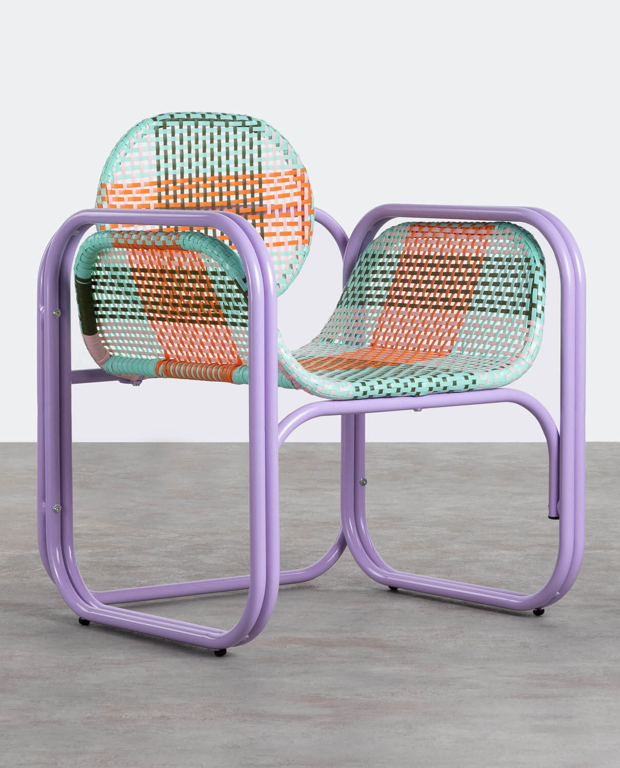 Fauteuils avec accoudoirs en aluminium et rotin synthétique