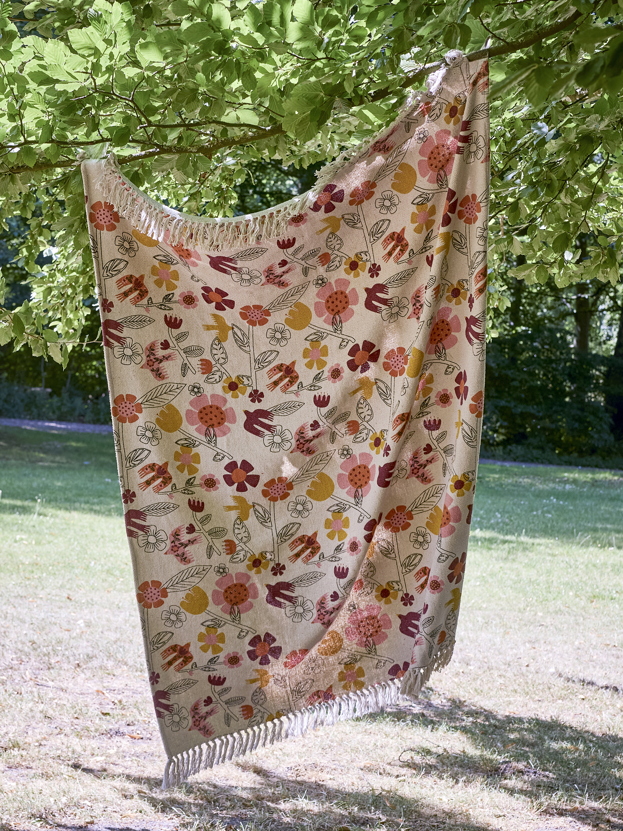 Plaid Vivielle en coton recyclé - Coloris multicolore — détail 5
