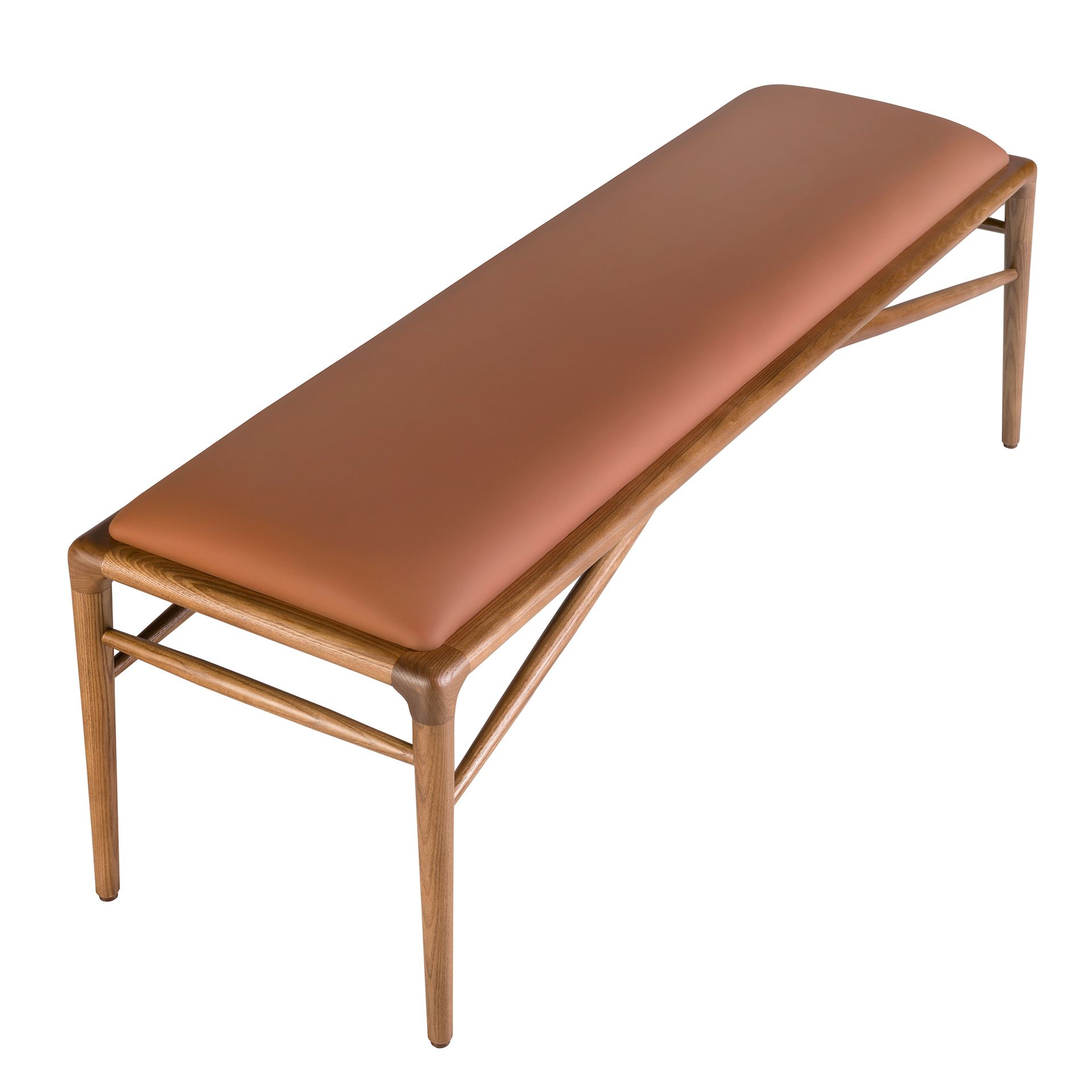 Tabouret en similicuir marron — détail 6