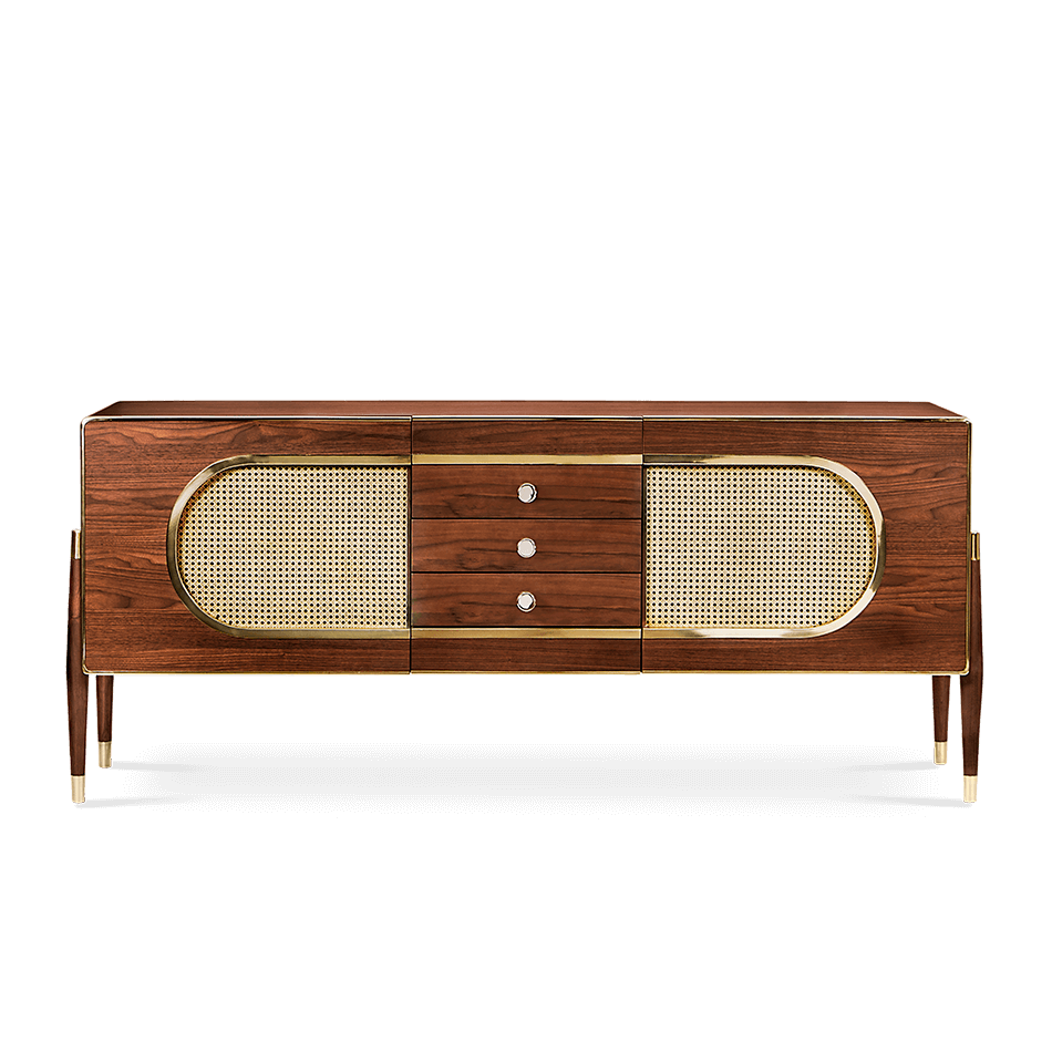 Buffet vintage en noyer massif