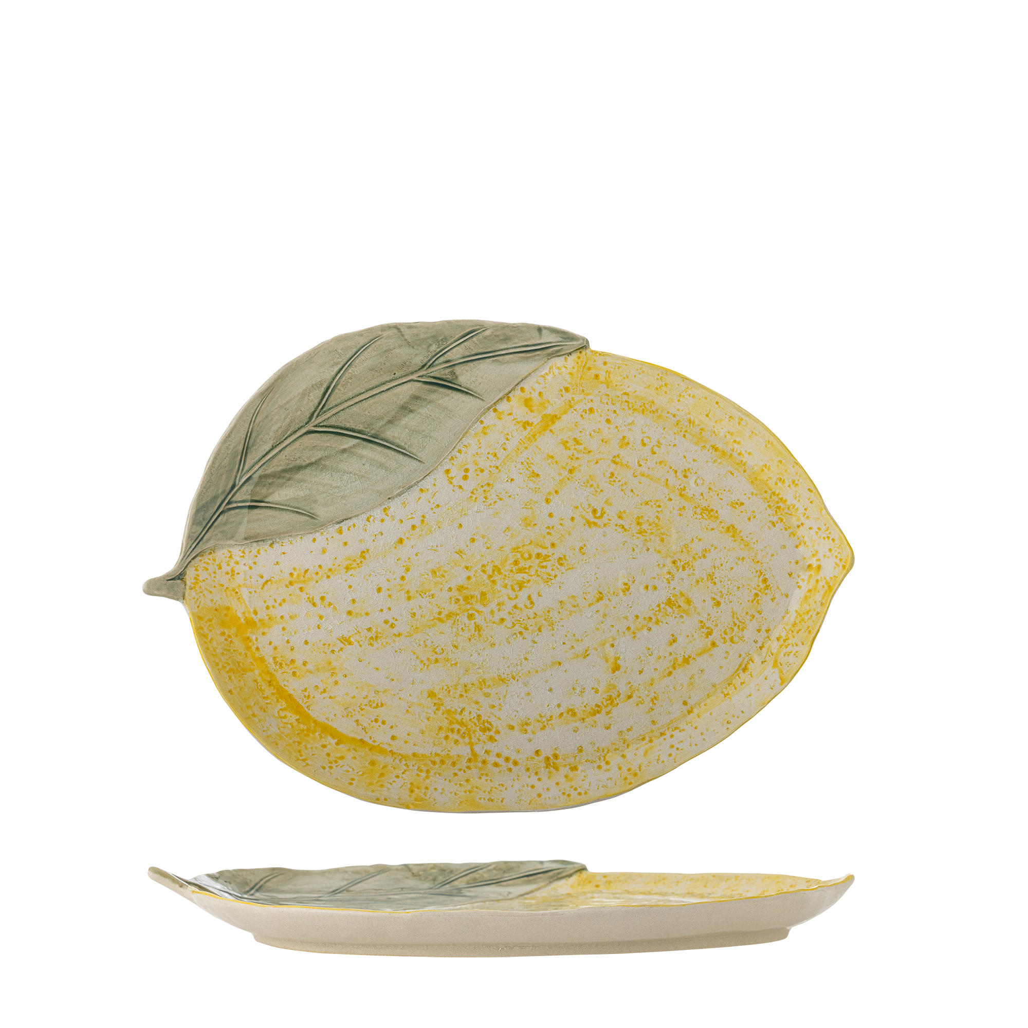 Assiette de service Hadden en grès - Coloris jaune - L32xH3xW22,5 cm — détail 3