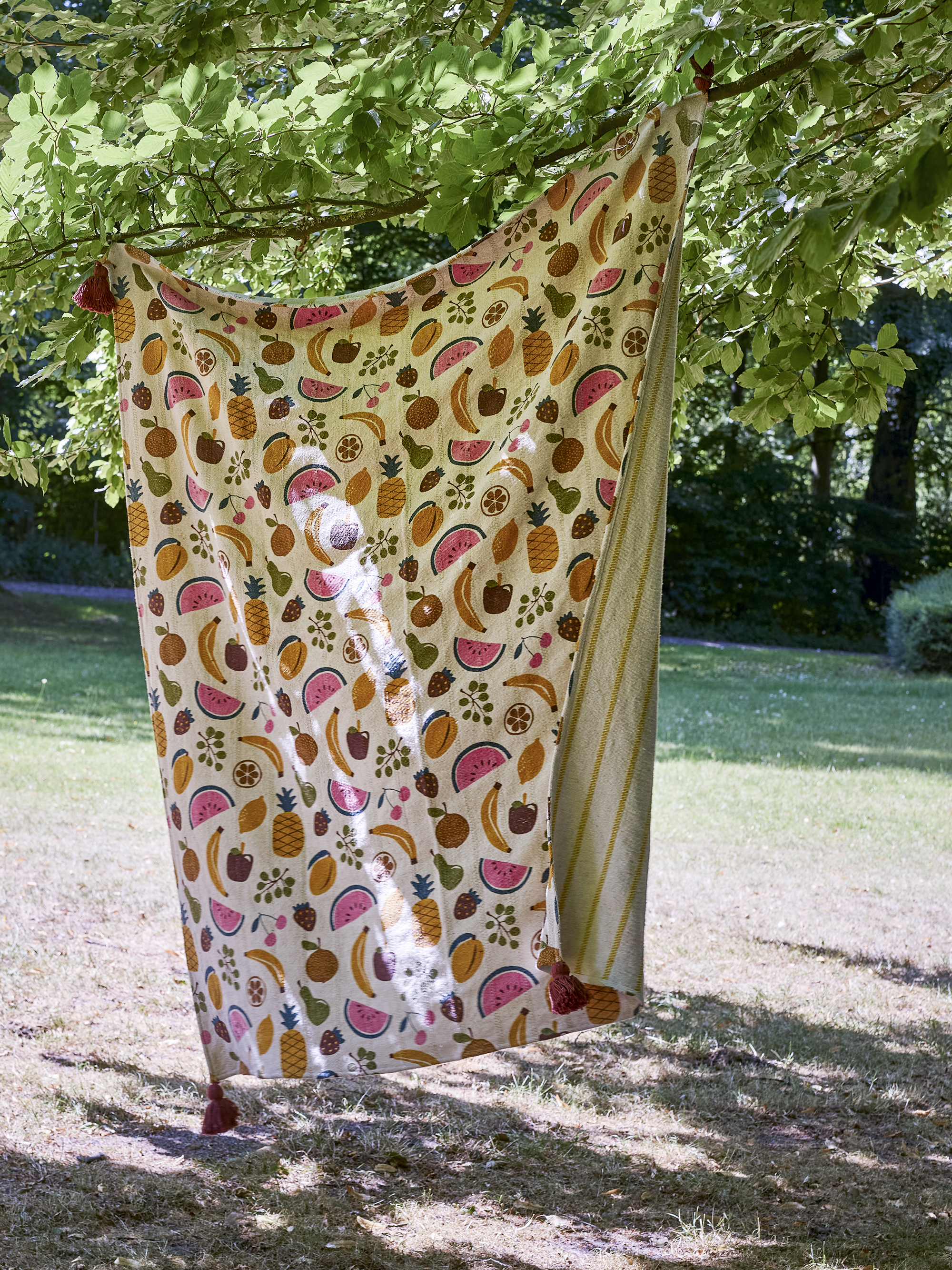 Plaid Fruitta en coton recyclé — Coloris multicolore