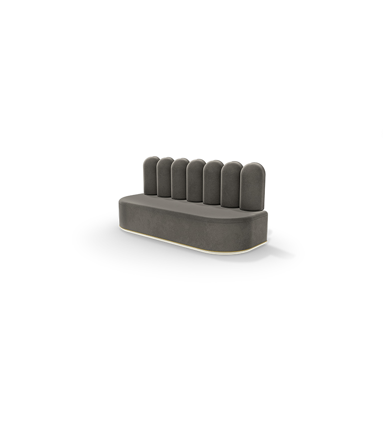 Canapé de forme organique marron — détail 3