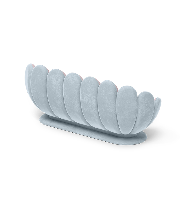 Canapé en forme de fleur de lotus bleu/rose — détail 4