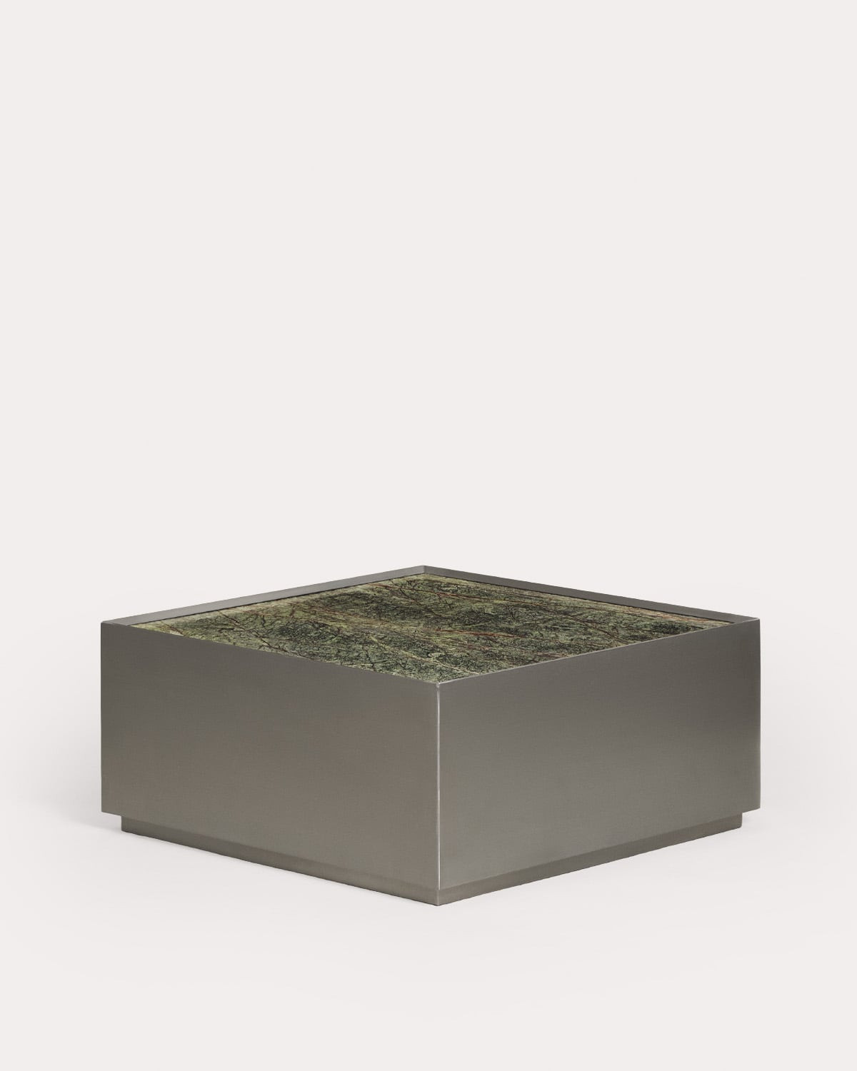 Table basse carrée 80 cm inox et marbre Imogen - Coloris au choix — détail 6